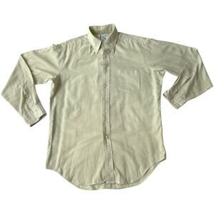 Penneys Towncraft Pen‑Prest oxford button‑down shirt sage green 60s/70s M
